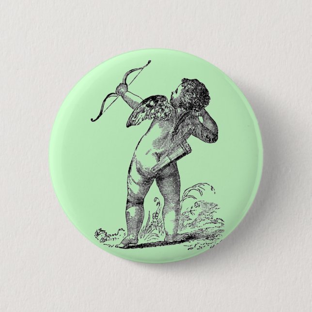 Badge Rond 5 Cm Vintage Valentine Cupid (Devant)