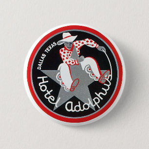 Badge Rond 5 Cm Vintage voyage, Hotel Adolphus à Dallas, Texas