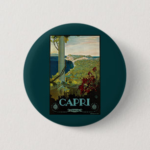 Badge Rond 5 Cm Vintage voyage, Île de Capri, Italie Côte d'Italie