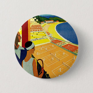 Badge Rond 5 Cm Vintage voyage, Tennis, Sports, Monte Carlo Monaco