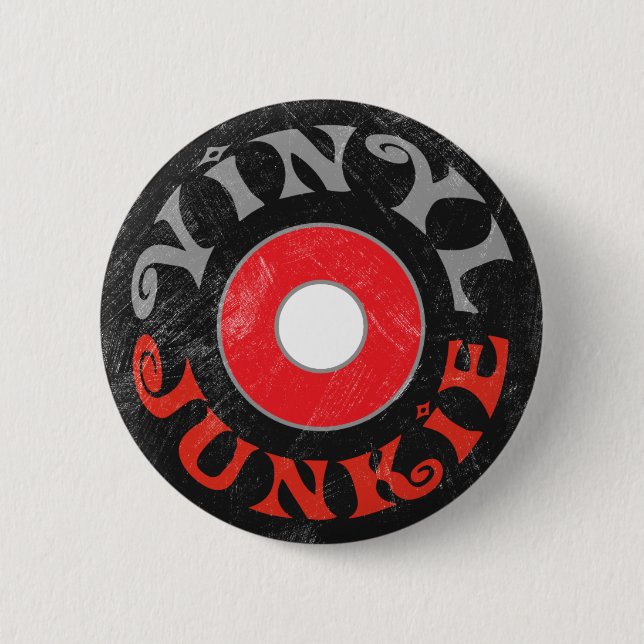 Badge Rond 5 Cm Vinyl Junkie (Devant)