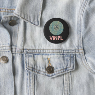 Badge Rond 5 Cm Vinyl Record Retro Disco Conception de musique Vin