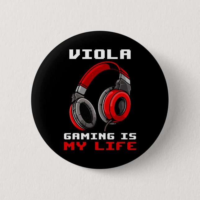 Badge Rond 5 Cm Viola - Gaming Is My Life - Personalized  (Devant)