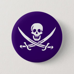 Badge Rond 5 Cm Violet Calico Jack