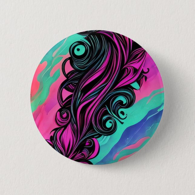 Badge Rond 5 Cm Violet et bleu (Devant)