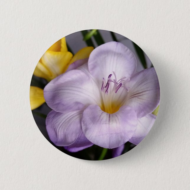 Badge Rond 5 Cm violet freesia (Devant)