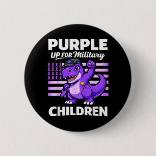 Badge Rond 5 Cm Violet pour les enfants militaires dinosaure milit