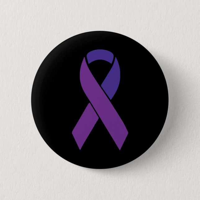 Badge Rond 5 Cm Violet Ruban Alzheimer Sensibilisation Surviv (Devant)