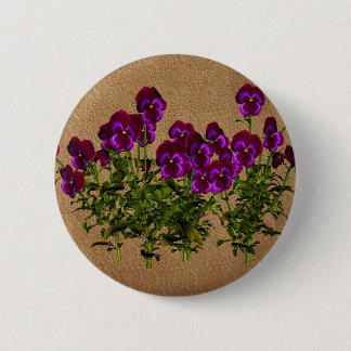 Badge Rond 5 Cm Violettes pourpres sur floral de papier âgé