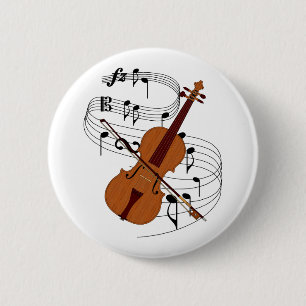 Badge Rond 5 Cm Violon