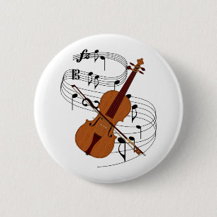 Badge Rond 5 Cm Violon