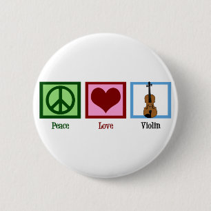 Badge Rond 5 Cm Violon d'amour pour la paix