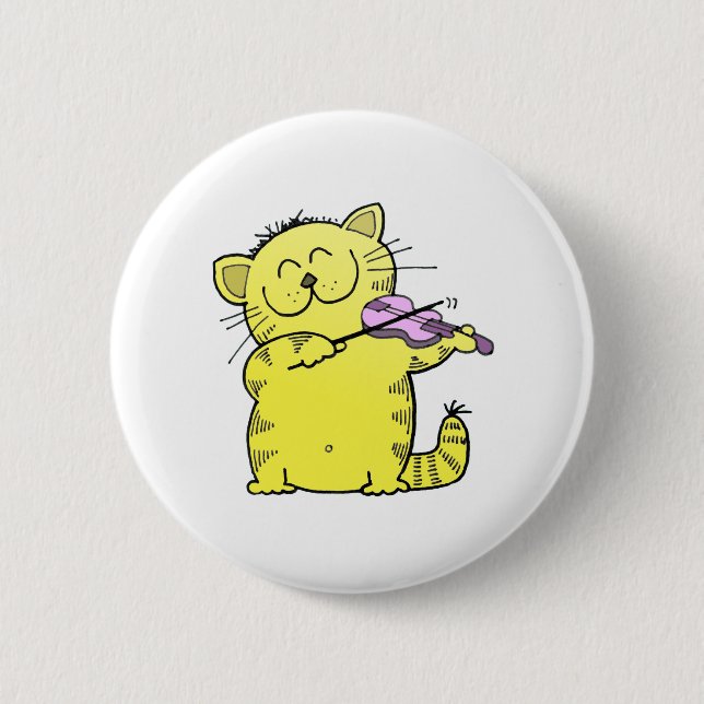 Badge Rond 5 Cm Violon de jeu de Kitty (Devant)