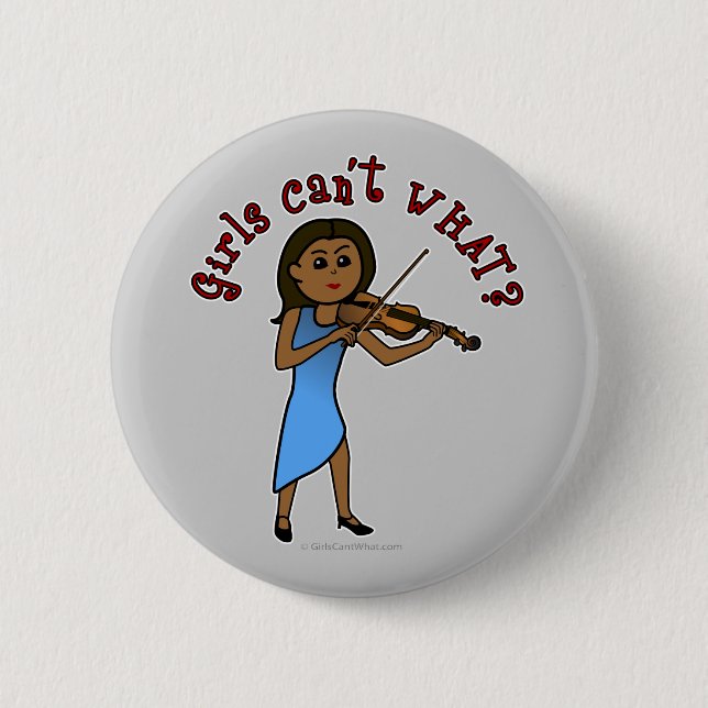 Badge Rond 5 Cm Violon de la petite fille noire (Devant)