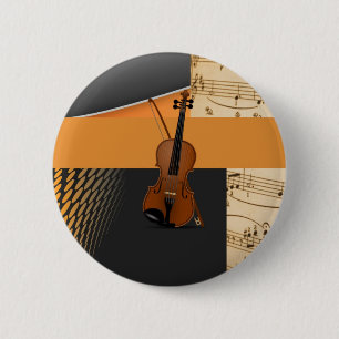 Badge Rond 5 Cm Violon en Abstrait