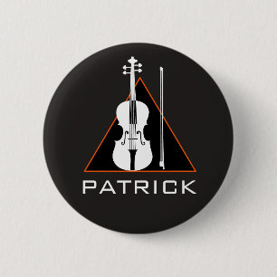 Badge Rond 5 Cm Violon espace négatif minimal moderne Violoniste