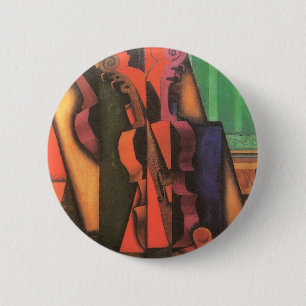 Badge Rond 5 Cm Violon et guitare de Juan Gris, Cubisme Vintage Ar