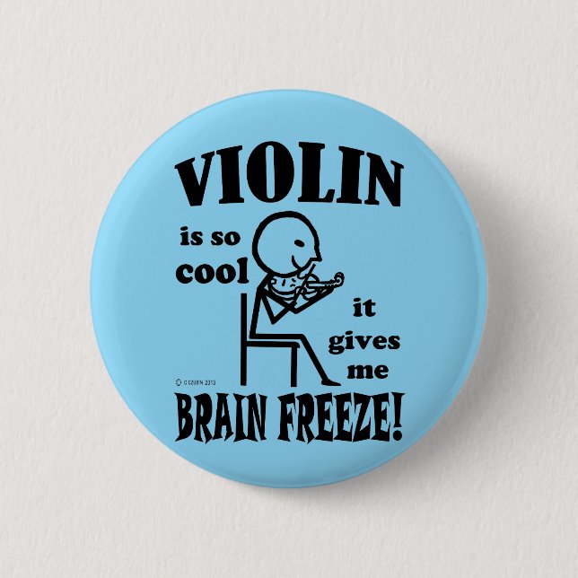 Badge Rond 5 Cm Violon, gel du cerveau (Devant)