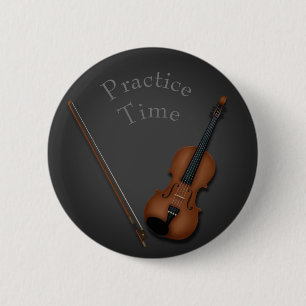 Badge Rond 5 Cm Violon miniature & Bow à l'intérieur personnalisé