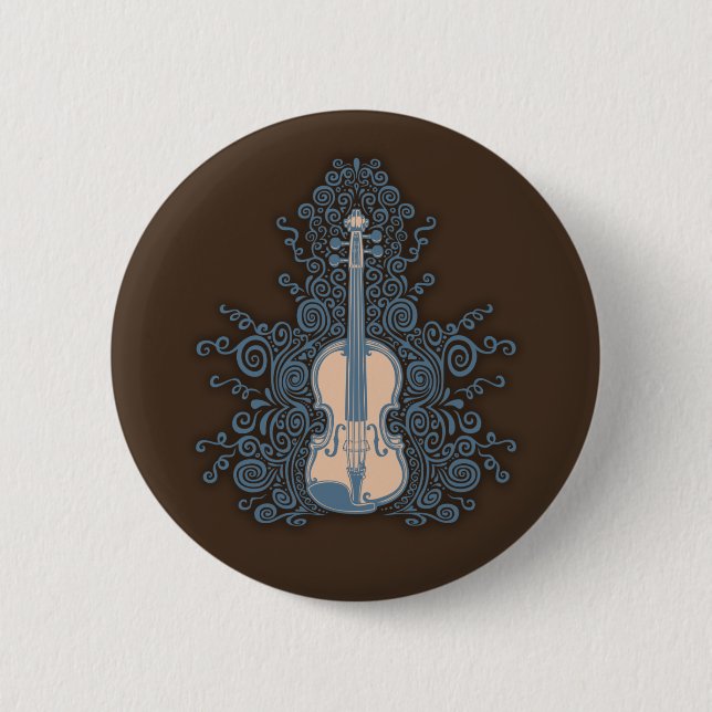 Badge Rond 5 Cm Violon tourbillonnant (Devant)