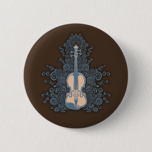 Badge Rond 5 Cm Violon tourbillonnant