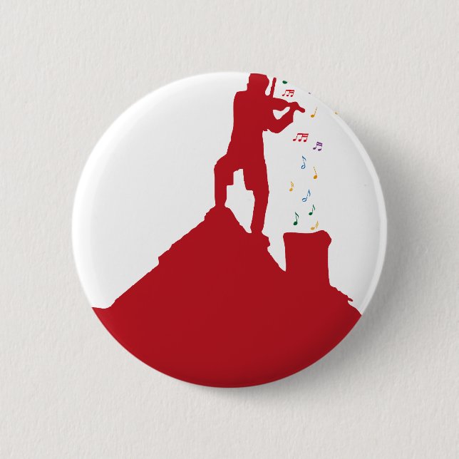 Badge Rond 5 Cm Violoneur (Devant)
