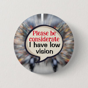Badge Rond 5 Cm VIP - Handicap visuel de la vision faible vision