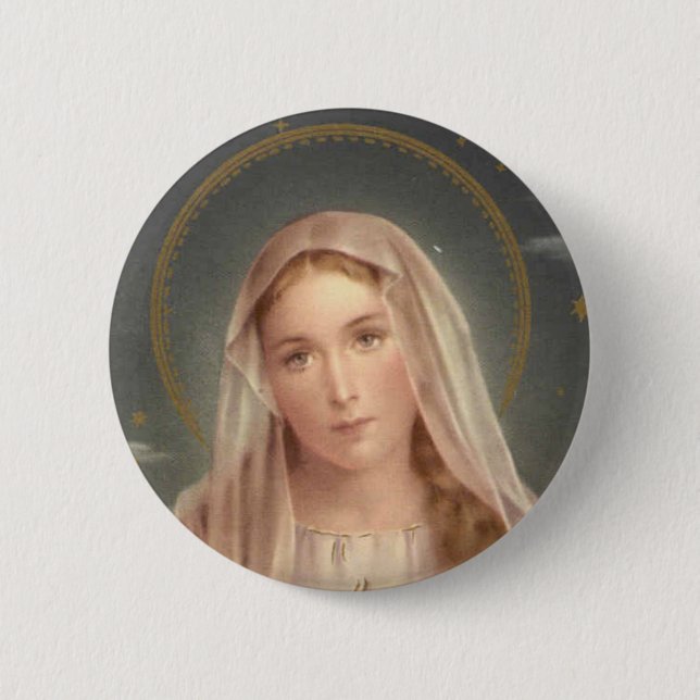 BADGE ROND 5 CM VIRGIN MARY (Devant)