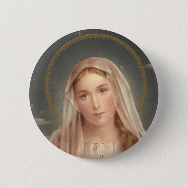 BADGE ROND 5 CM VIRGIN MARY (Devant)