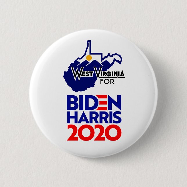 Badge Rond 5 Cm Virginie-Occidentale pour Biden Harris 2020 (Devant)