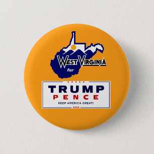 Badge Rond 5 Cm Virginie-Occidentale pour Trump Pence 2020