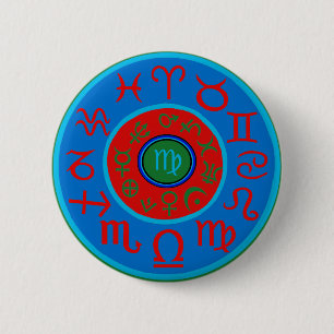 Badge Rond 5 Cm Virgo - Celestial Zodiac