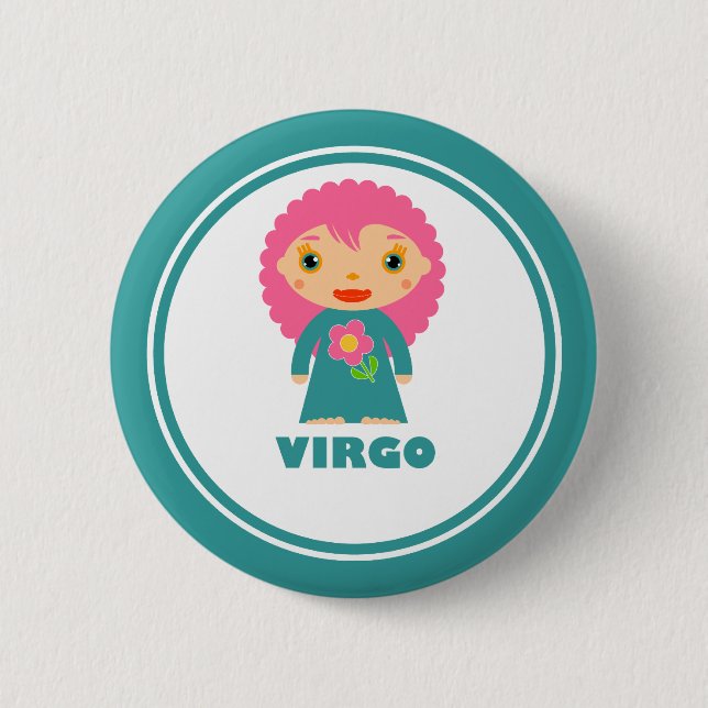 Badge Rond 5 Cm Virgo est mon signe zodiaque (Devant)