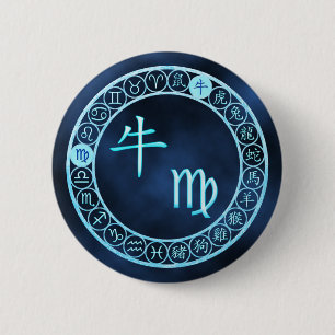 Badge Rond 5 Cm Virgo/Ox