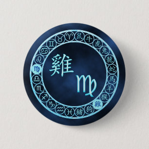 Badge Rond 5 Cm Virgo/Rooster