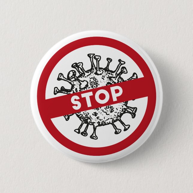 Badge Rond 5 Cm Virus Covid19 (Devant)