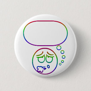 Badge Rond 5 Cm Visage #10 (avec la bulle de la parole)