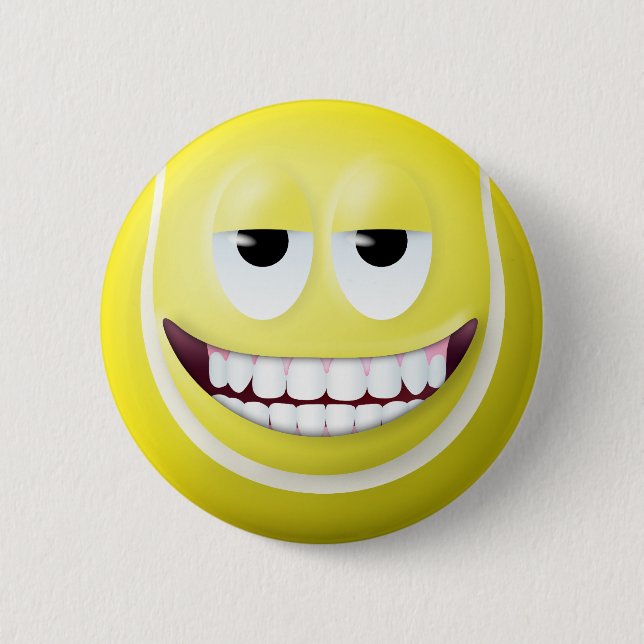 Badge Rond 5 Cm Visage 2 de balle de tennis (Devant)