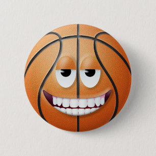 Badge Rond 5 Cm Visage 2 de basket-ball
