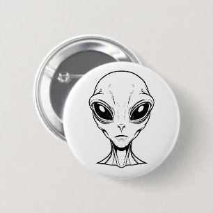 Badge Rond 5 Cm Visage Alien
