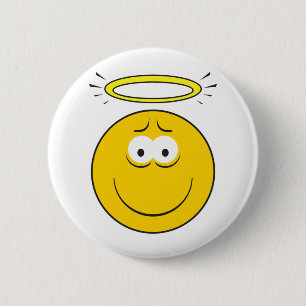Badge Rond 5 Cm Visage angulaire innocent