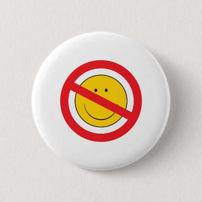 Badge Rond 5 Cm Visage anti-souriant (Devant)