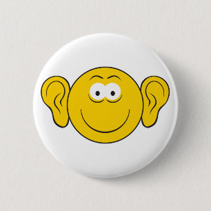 Badge Rond 5 Cm Visage aux grandes oreilles