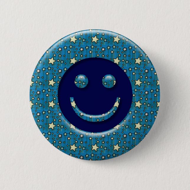 BADGE ROND 5 CM VISAGE AVEC DES ÉTOILES (Devant)