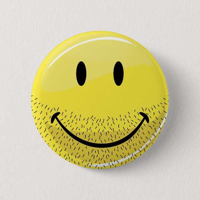 Badge Rond 5 Cm Visage barbu poussiéreux de Ruff (Devant)