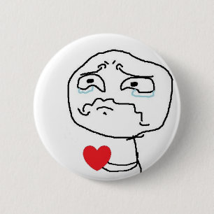Badge Rond 5 Cm Visage comique du coeur brisé