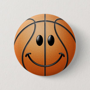 Badge Rond 5 Cm Visage de basket-ball