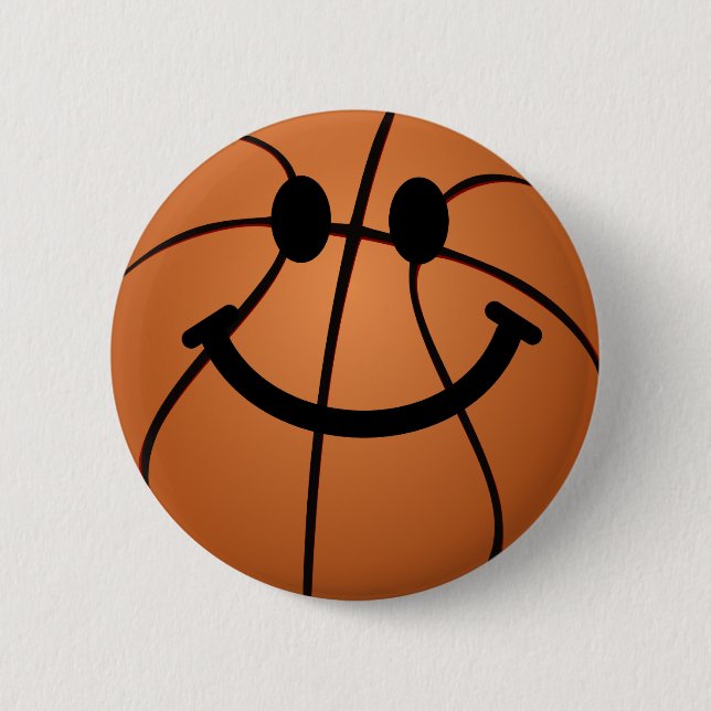 Badge Rond 5 Cm Visage de basket-ball (Devant)