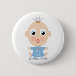 Badge Rond 5 Cm Visage de BÉBÉ d'ONEderful - bleu