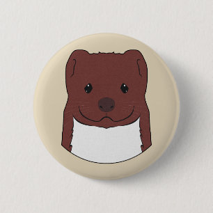 Badge Rond 5 Cm Visage de belette